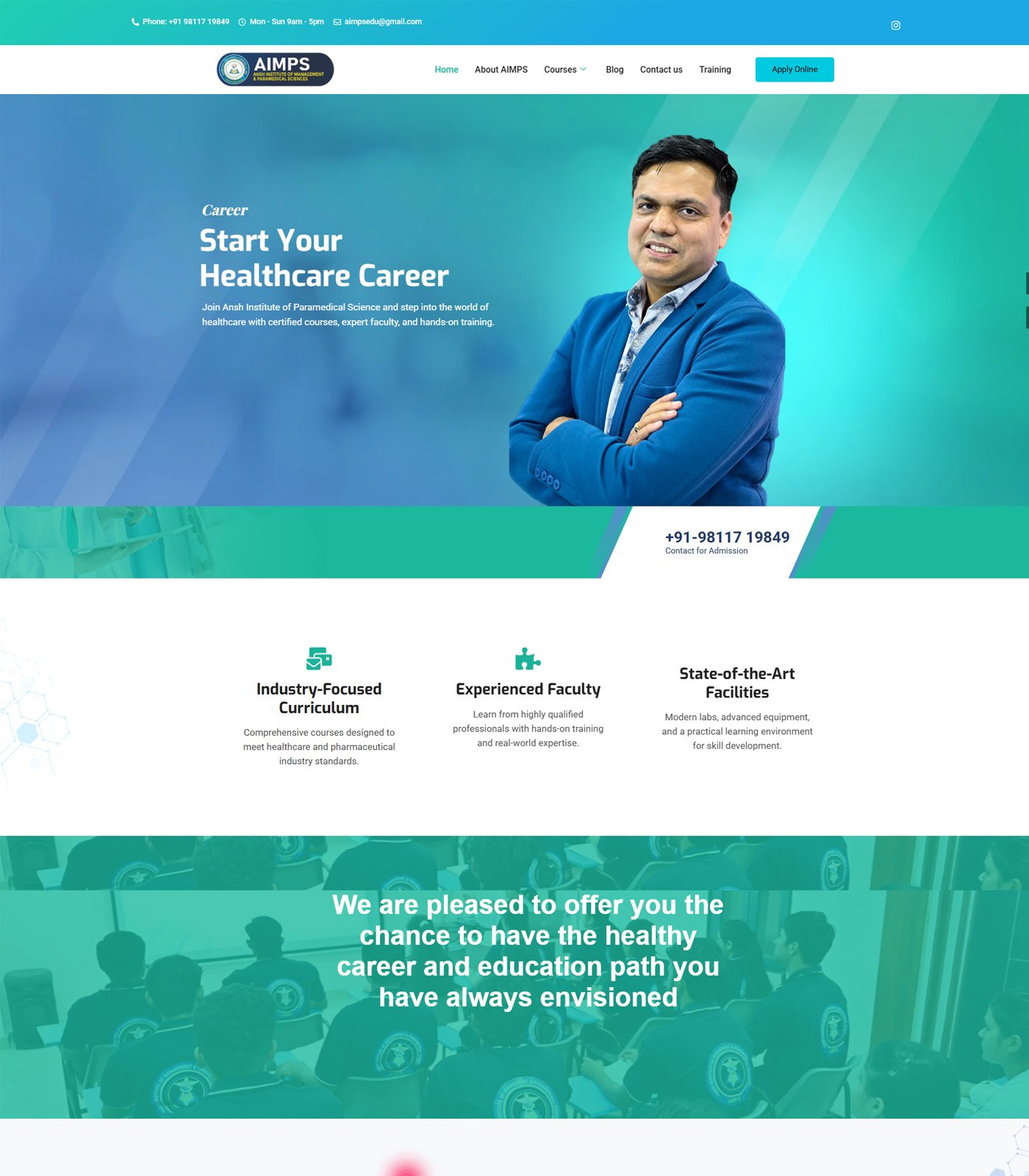 AIMPS — Ansh Institute — medical website built by DoubleSure